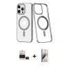 MARSİLYAN™- iPhone 14 Pro Max Kılıf Yörünge Minimal - Siyah Bilvis 3D Mat Cam Ekran Koruyucu + Bilvis Titan Kamera Lens - SH