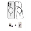 MARSİLYAN™- iPhone 14 Pro Max Kılıf Yörünge Minimal - Siyah Bilvis 3D Mat Cam Ekran Koruyucu + Gold Bilvis Titan Kamera Lens
