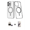 MARSİLYAN™- iPhone 14 Pro Max Kılıf Yörünge Minimal - Siyah Bilvis 3D Mat Cam Ekran Koruyucu + Bilvis Titan Kamera Lens - GS