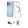 MARSİLYAN™- iPhone 14 Pro Max Kılıf Yörünge Minimal - Siyah Bilvis 3D Mat Cam Ekran Koruyucu + Bilvis Titan Kamera Lens - GS