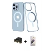 MARSİLYAN™- iPhone 14 Pro Max Kılıf Yörünge Minimal - Siyah Bilvis 3D Mat Cam Ekran Koruyucu + Raze Metal Kamera Lens - GD