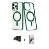 MARSİLYAN™- iPhone 14 Pro Max Kılıf Yörünge Minimal - Siyah Bilvis 3D Mat Cam Ekran Koruyucu + Raze Metal Kamera Lens - GD