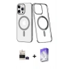 MARSİLYAN™- iPhone 14 Pro Max Kılıf Yörünge Minimal - Siyah Bilvis 5in1 3D Magic Cam Ekran Koruyucu + Bilvis Titan Kamera Lens - SH