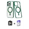 MARSİLYAN™- iPhone 14 Pro Max Kılıf Yörünge Minimal - Siyah Bilvis 5in1 3D Magic Cam Ekran Koruyucu + PVD Metal Kamera Lens - TU