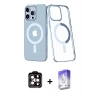 MARSİLYAN™- iPhone 14 Pro Max Kılıf Yörünge Minimal - Siyah Bilvis 5in1 3D Magic Cam Ekran Koruyucu + PVD Metal Kamera Lens - TU