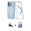 MARSİLYAN™- iPhone 14 Pro Max Kılıf Yörünge Minimal - Siyah Bilvis 5in1 5D Magic Hayalet Cam Ekran Koruyucu + Bilvis Titan Kamera Lens - SH