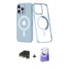 MARSİLYAN™- iPhone 14 Pro Max Kılıf Yörünge Minimal - Siyah Bilvis 5in1 5D Magic Hayalet Cam Ekran Koruyucu + Gold Raze Metal Kamera Lens