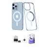 MARSİLYAN™- iPhone 14 Pro Max Kılıf Yörünge Minimal - Siyah Bilvis 5in1 5D Magic Hayalet Cam Ekran Koruyucu + Bilvis Titan Kamera Lens - GD