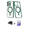 MARSİLYAN™- iPhone 14 Pro Max Kılıf Yörünge Minimal - Siyah Bilvis 5in1 5D Magic Hayalet Cam Ekran Koruyucu + Raze Metal Kamera Lens - GS