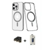 MARSİLYAN™- iPhone 14 Pro Max Kılıf Yörünge Minimal - Siyah Bilvis Hayalet Cam Ekran Koruyucu + Raze Metal Kamera Lens - GD