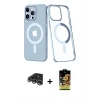 MARSİLYAN™- iPhone 14 Pro Max Kılıf Yörünge Minimal - Siyah Buffer Cam Ekran Koruyucu + Raze Metal Kamera Lens - GS