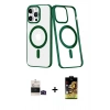 MARSİLYAN™- iPhone 14 Pro Max Kılıf Yörünge Minimal - Siyah Buffer Cam Ekran Koruyucu + Siyah Bilvis Titan Kamera Lens