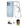 MARSİLYAN™- iPhone 14 Pro Max Kılıf Yörünge Minimal - Siyah Buffer Cam Ekran Koruyucu + Siyah Bilvis Titan Kamera Lens