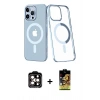 MARSİLYAN™- iPhone 14 Pro Max Kılıf Yörünge Minimal - Siyah Buffer Cam Ekran Koruyucu + PVD Metal Kamera Lens - TU