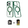 MARSİLYAN™- iPhone 14 Pro Max Kılıf Yörünge Minimal - Siyah Buffer Cam Ekran Koruyucu + PVD Metal Kamera Lens - TU