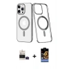MARSİLYAN™- iPhone 14 Pro Max Kılıf Yörünge Minimal - Siyah Buffer Hayalet Cam Ekran Koruyucu + Bilvis Titan Kamera Lens - SH