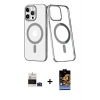 MARSİLYAN™- iPhone 14 Pro Max Kılıf Yörünge Minimal - Siyah Buffer Hayalet Cam Ekran Koruyucu + Bilvis Titan Kamera Lens - DNMR