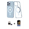 MARSİLYAN™- iPhone 14 Pro Max Kılıf Yörünge Minimal - Siyah Buffer Hayalet Cam Ekran Koruyucu + Bilvis Titan Kamera Lens - DNMR