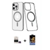 MARSİLYAN™- iPhone 14 Pro Max Kılıf Yörünge Minimal - Siyah Buffer Hayalet Cam Ekran Koruyucu + Bilvis Titan Kamera Lens - GD