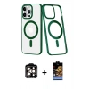 MARSİLYAN™- iPhone 14 Pro Max Kılıf Yörünge Minimal - Siyah Buffer Hayalet Cam Ekran Koruyucu + PVD Metal Kamera Lens - TU
