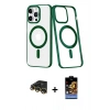 MARSİLYAN™- iPhone 14 Pro Max Kılıf Yörünge Minimal - Siyah Buffer Hayalet Cam Ekran Koruyucu + Raze Metal Kamera Lens - GD
