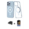 MARSİLYAN™- iPhone 14 Pro Max Kılıf Yörünge Minimal - Siyah Buffer Hayalet Cam Ekran Koruyucu + Raze Metal Kamera Lens - GS
