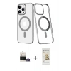 MARSİLYAN™- iPhone 14 Pro Max Kılıf Yörünge Minimal - Siyah Mat Seramik Nano Ekran Koruyucu + Bilvis Titan Kamera Lens - GS