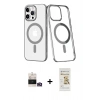 MARSİLYAN™- iPhone 14 Pro Max Kılıf Yörünge Minimal - Siyah Mat Seramik Nano Ekran Koruyucu + Bilvis Titan Kamera Lens - GD