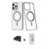 MARSİLYAN™- iPhone 14 Pro Max Kılıf Yörünge Minimal - Siyah Mat Seramik Nano Ekran Koruyucu + Raze Metal Kamera Lens - GS