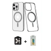 MARSİLYAN™- iPhone 14 Pro Max Kılıf Yörünge Minimal - Siyah Polymer Nano Ekran Koruyucu + PVD Metal Kamera Lens - TU