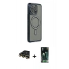 MARSİLYAN™- iPhone 14 Pro Max Kılıf Zirve Doku Prime - Şeffaf 360 Full Body Arka Koruyucu + Raze Metal Kamera Lens - GD