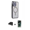 MARSİLYAN™- iPhone 14 Pro Max Kılıf Zirve Doku Prime - Şeffaf 360 Full Body Arka Koruyucu + Raze Metal Kamera Lens - GS