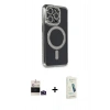 MARSİLYAN™- iPhone 14 Pro Max Kılıf Zirve Doku Prime - Şeffaf Pasifik Cam Ekran Koruyucu + Bilvis Titan Kamera Lens - DNMR