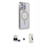 MARSİLYAN™- iPhone 14 Pro Max Kılıf Zirve Doku Prime - Şeffaf Pasifik Cam Ekran Koruyucu + Bilvis Titan Kamera Lens - GS