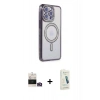 MARSİLYAN™- iPhone 14 Pro Max Kılıf Zirve Doku Prime - Şeffaf Pasifik Cam Ekran Koruyucu + Gold Bilvis Titan Kamera Lens