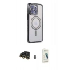 MARSİLYAN™- iPhone 14 Pro Max Kılıf Zirve Doku Prime - Şeffaf Pasifik Cam Ekran Koruyucu + Raze Metal Kamera Lens - GD