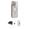 MARSİLYAN™- iPhone 14 Pro Max Kılıf Zirve Doku Prime - Şeffaf Pasifik Cam Ekran Koruyucu + Raze Metal Kamera Lens - GD