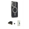 MARSİLYAN™- iPhone 14 Pro Max Kılıf Zirve Doku Prime - Şeffaf Pasifik Cam Ekran Koruyucu + Raze Metal Kamera Lens - GD