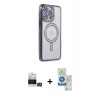 MARSİLYAN™- iPhone 14 Pro Max Kılıf Zirve Doku Prime - Şeffaf Royal Nano Ekran Koruyucu + Bilvis Titan Kamera Lens - GS
