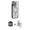MARSİLYAN™- iPhone 14 Pro Max Kılıf Zirve Doku Prime - Şeffaf Royal Nano Ekran Koruyucu + PVD Metal Kamera Lens - TU