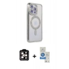 MARSİLYAN™- iPhone 14 Pro Max Kılıf Zirve Doku Prime - Şeffaf Royal Nano Ekran Koruyucu + PVD Metal Kamera Lens - TU