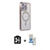 MARSİLYAN™- iPhone 14 Pro Max Kılıf Zirve Doku Prime - Şeffaf Royal Nano Ekran Koruyucu + PVD Metal Kamera Lens - TU