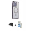 MARSİLYAN™- iPhone 14 Pro Max Kılıf Zirve Doku Prime - Şeffaf Royal Nano Ekran Koruyucu + Raze Metal Kamera Lens - GS