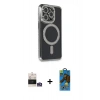 MARSİLYAN™- iPhone 14 Pro Max Kılıf Zirve Doku Prime - Siyah 18D Cam Ekran Koruyucu + Bilvis Titan Kamera Lens - GS