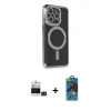 MARSİLYAN™- iPhone 14 Pro Max Kılıf Zirve Doku Prime - Siyah 18D Cam Ekran Koruyucu + Bilvis Titan Kamera Lens - DNMR