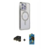 MARSİLYAN™- iPhone 14 Pro Max Kılıf Zirve Doku Prime - Siyah 18D Cam Ekran Koruyucu + Raze Metal Kamera Lens - GD