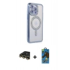 MARSİLYAN™- iPhone 14 Pro Max Kılıf Zirve Doku Prime - Siyah 18D Cam Ekran Koruyucu + Raze Metal Kamera Lens - GD