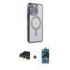MARSİLYAN™- iPhone 14 Pro Max Kılıf Zirve Doku Prime - Siyah 18D Cam Ekran Koruyucu + Raze Metal Kamera Lens - GD