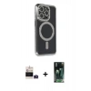 MARSİLYAN™- iPhone 14 Pro Max Kılıf Zirve Doku Prime - Siyah 360 Mat Full Body Arka Koruyucu + Bilvis Titan Kamera Lens - DNMR