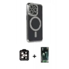 MARSİLYAN™- iPhone 14 Pro Max Kılıf Zirve Doku Prime - Siyah 360 Mat Full Body Arka Koruyucu + PVD Metal Kamera Lens - TU